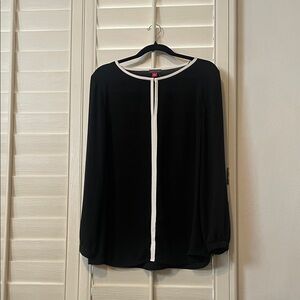 Vince Camuto Black Blouse with White Trim